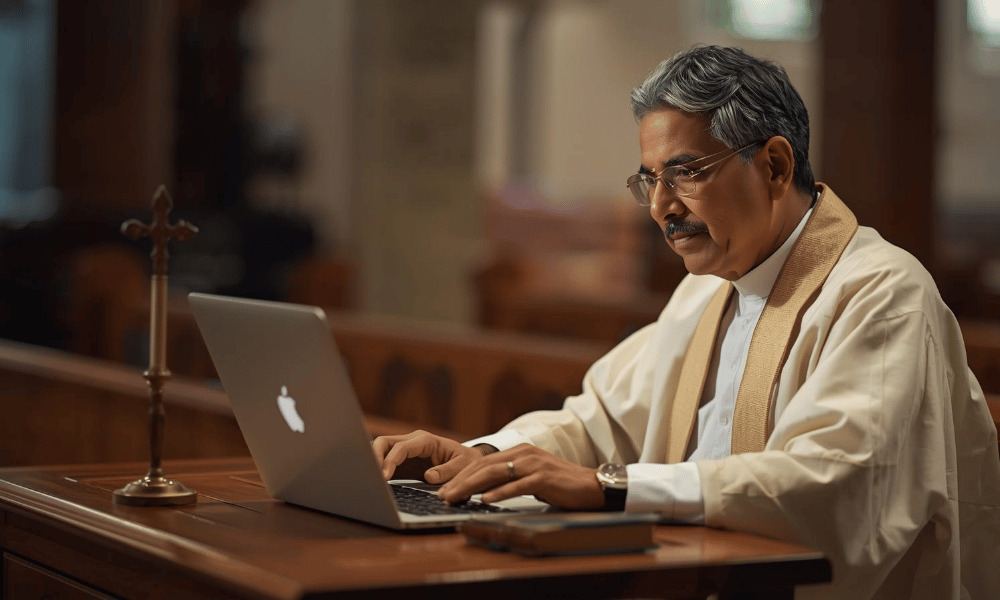 Indian Pastor Using a Church Management Software