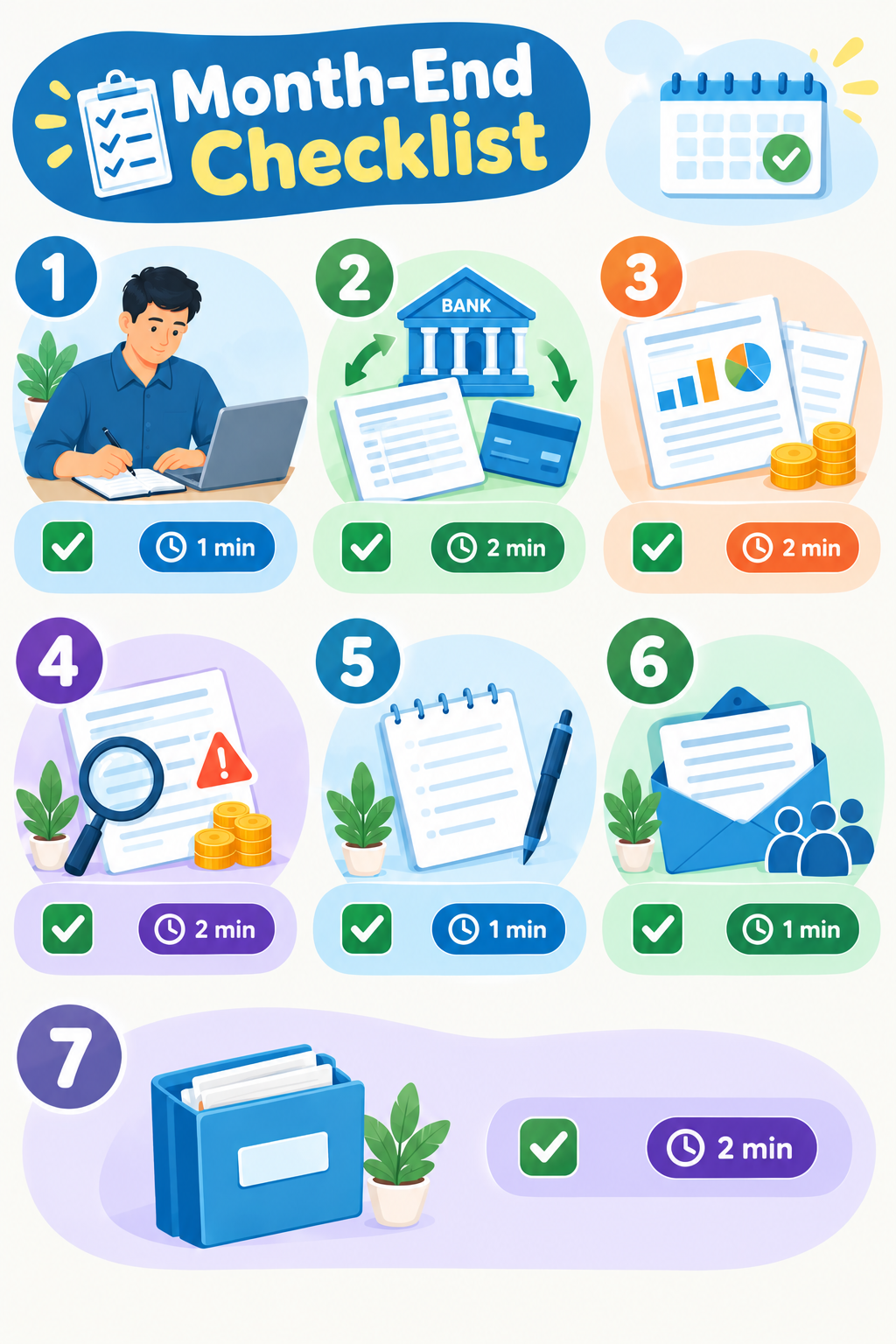 Treasurer’s month-end checklist for church financial reporting