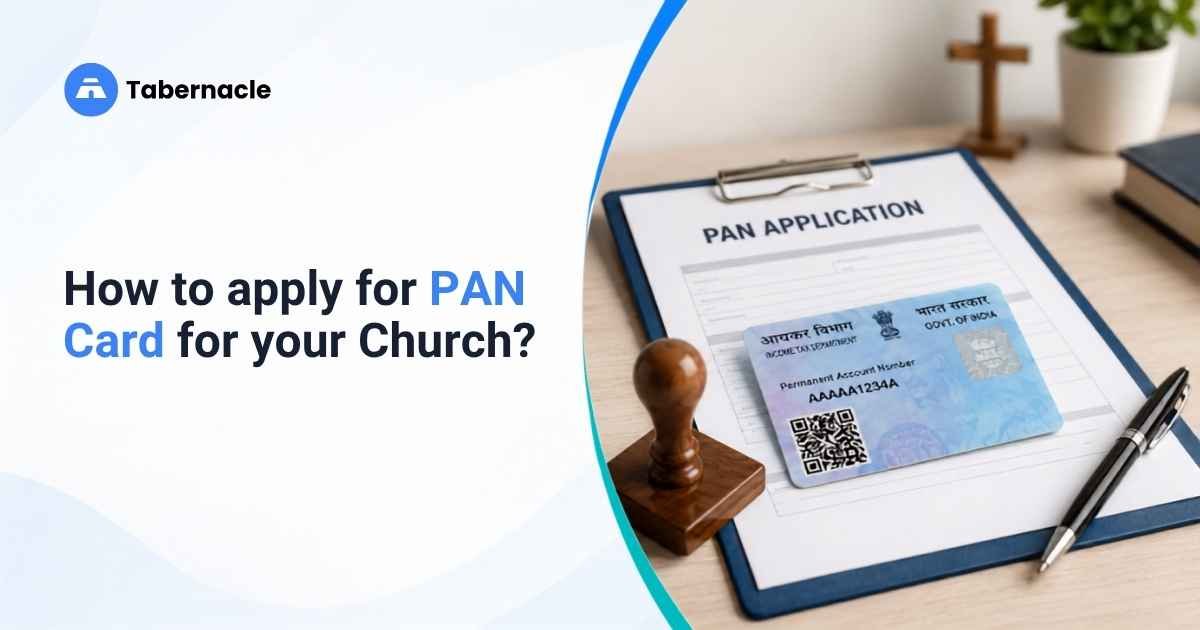 PAN application form and stamp representing how to apply for a church PAN